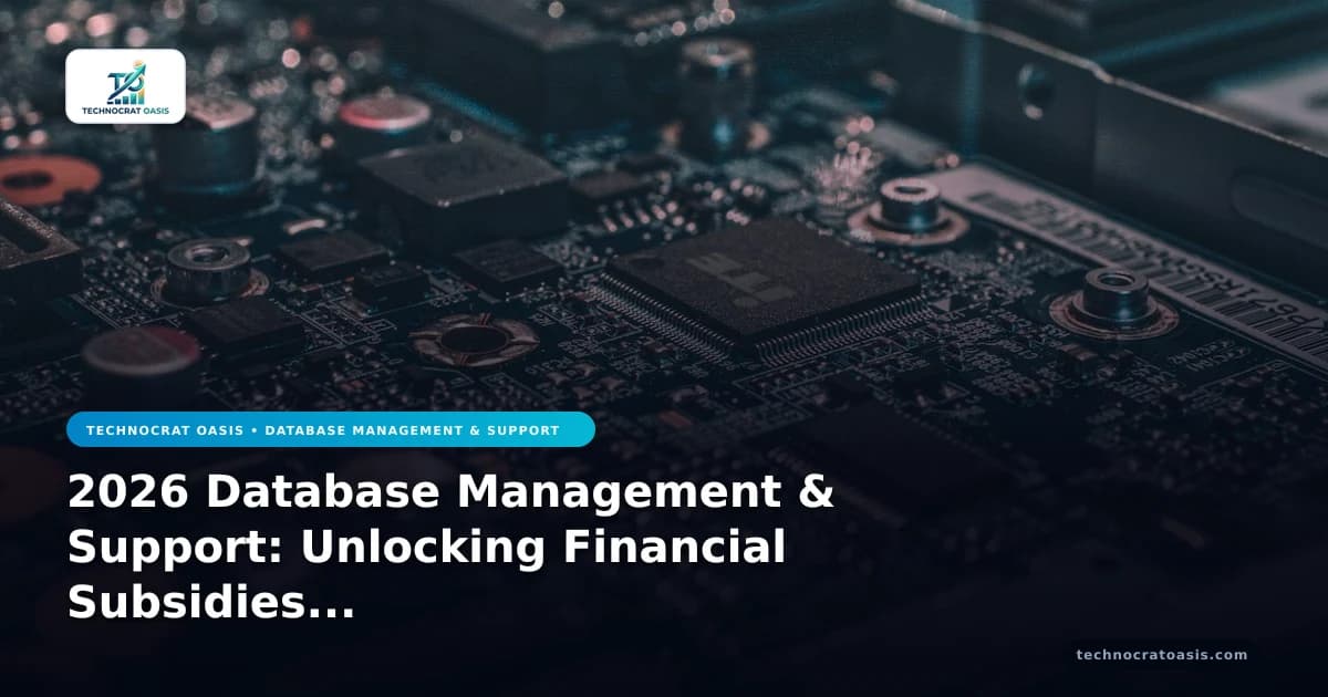 2026 Database Management & Support: Unlocking Financial Subsidies & ROI