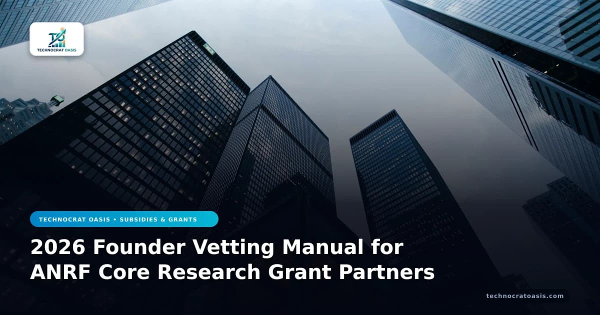 2026 Founder Vetting Manual for ANRF Core Research Grant Partners