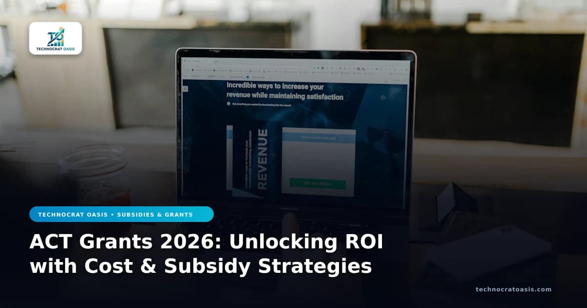 ACT Grants 2026: Unlocking ROI with Cost & Subsidy Strategies