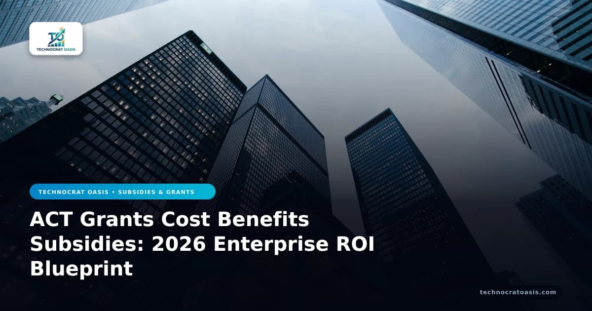 ACT Grants Cost Benefits Subsidies: 2026 Enterprise ROI Blueprint