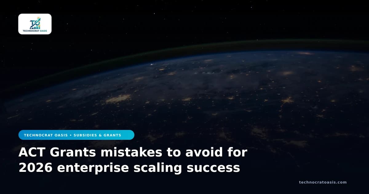 ACT Grants mistakes to avoid for 2026 enterprise scaling success