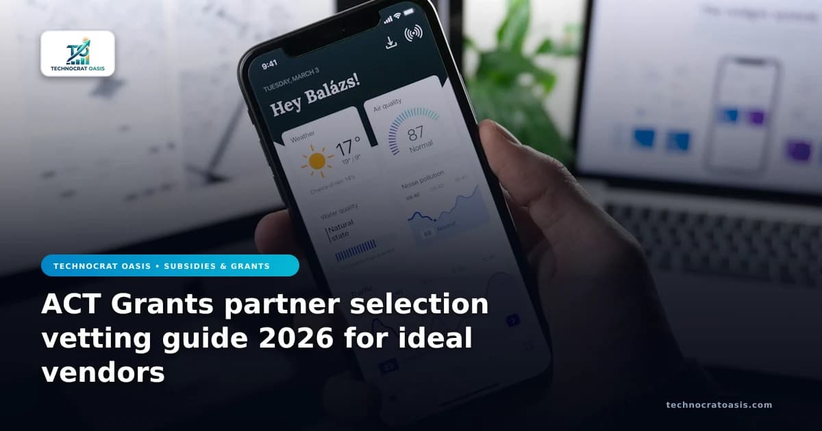 ACT Grants partner selection vetting guide 2026 for ideal vendors