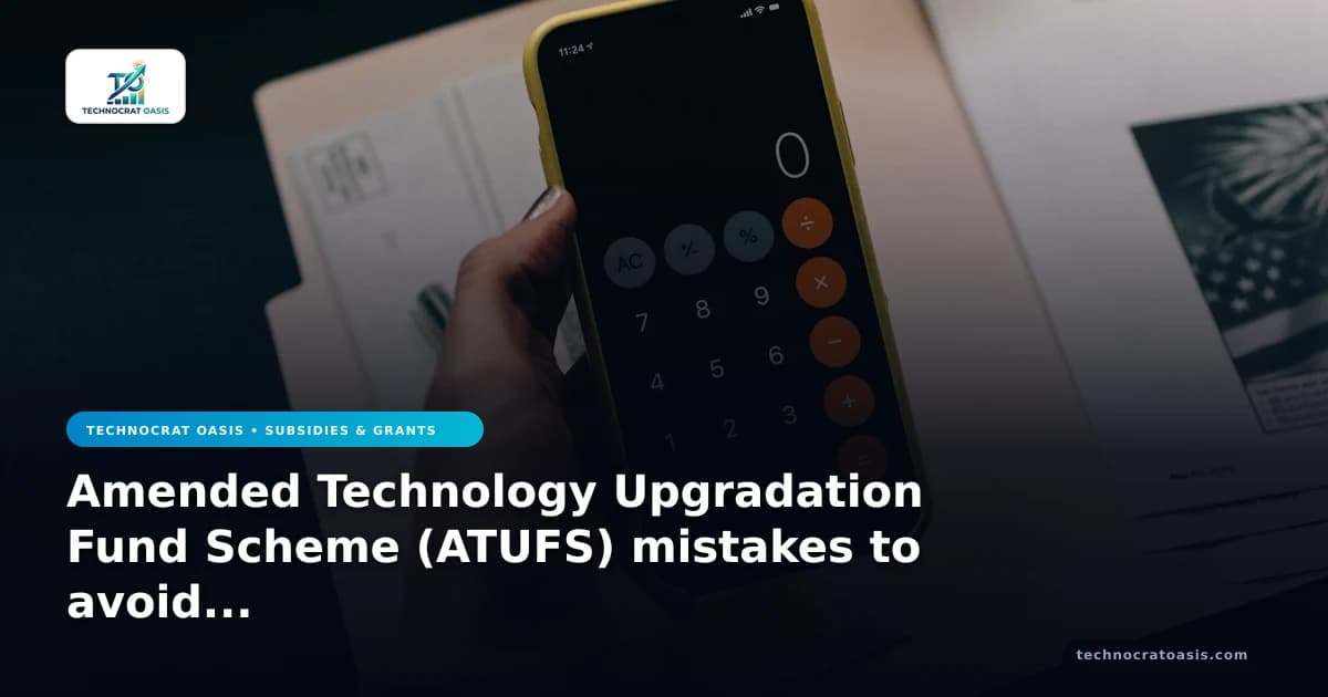 Amended Technology Upgradation Fund Scheme (ATUFS) mistakes to avoid 2026