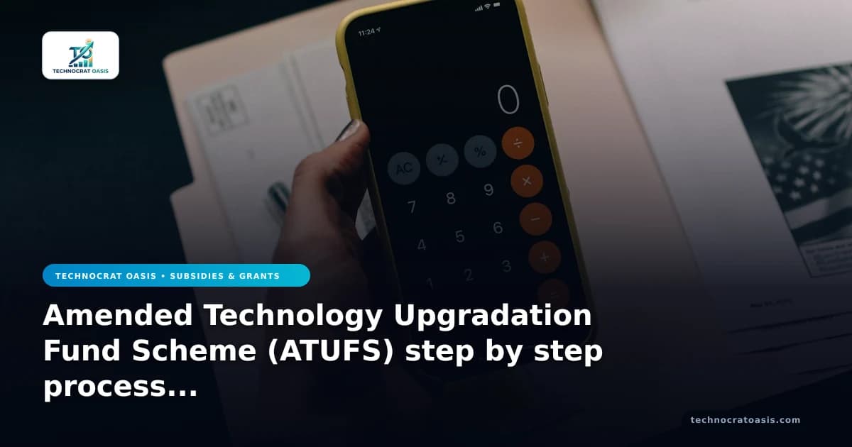 Amended Technology Upgradation Fund Scheme (ATUFS) step by step process 2026 for enterprises