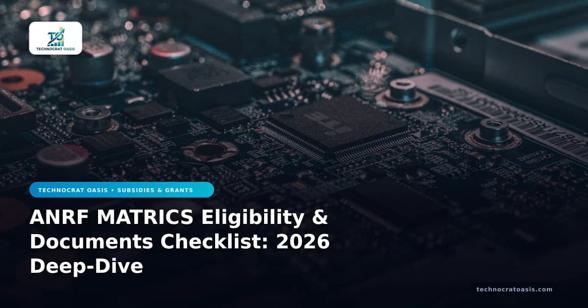 ANRF MATRICS Eligibility & Documents Checklist: 2026 Deep-Dive