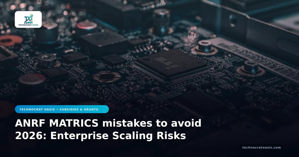 ANRF MATRICS mistakes to avoid 2026: Enterprise Scaling Risks
