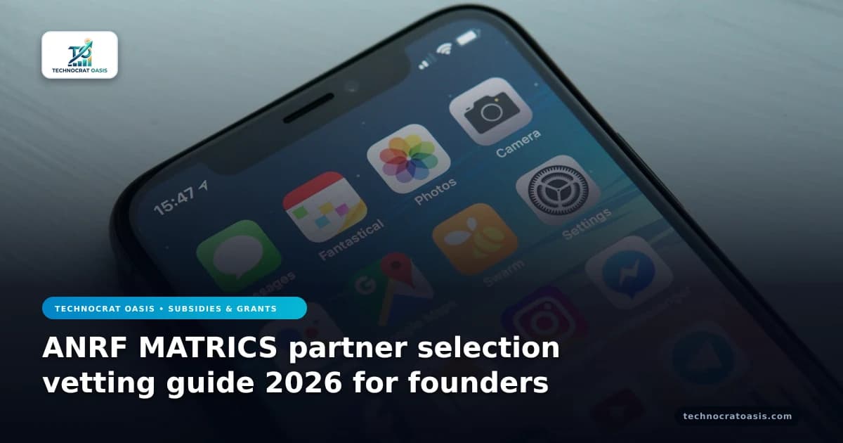 ANRF MATRICS partner selection vetting guide 2026 for founders