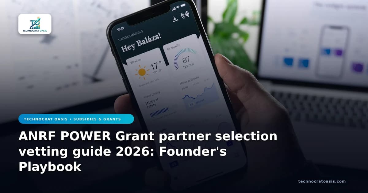 ANRF POWER Grant partner selection vetting guide 2026: Founder's Playbook