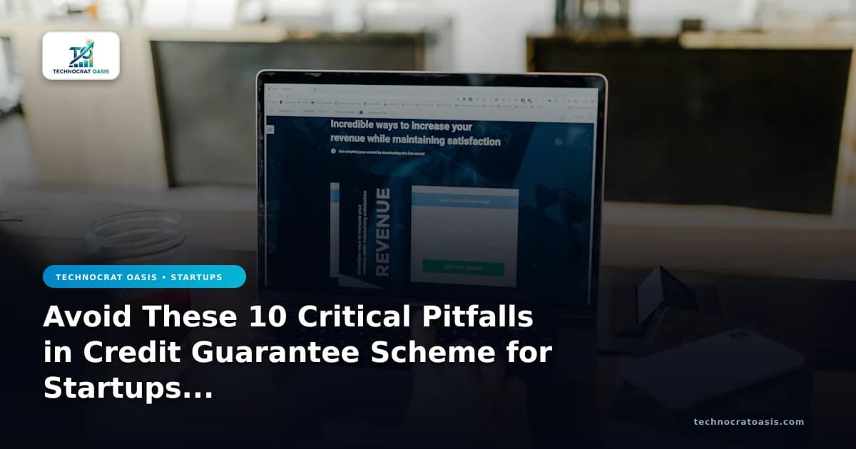 Avoid These 10 Critical Pitfalls in Credit Guarantee Scheme for Startups Without Collateral