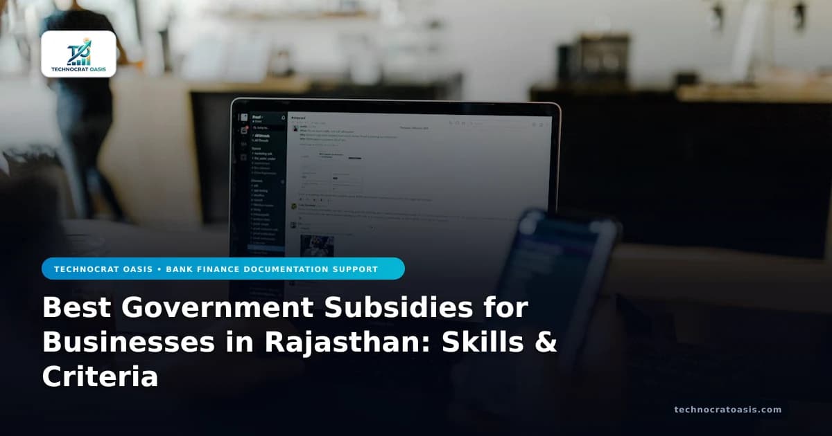 Best Government Subsidies for Businesses in Rajasthan: Skills & Criteria