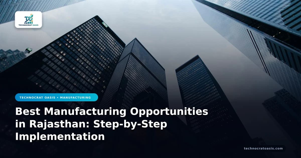 Best Manufacturing Opportunities in Rajasthan: Step-by-Step Implementation