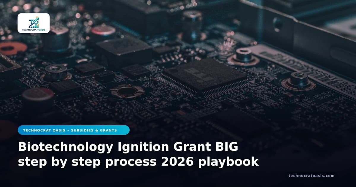 Biotechnology Ignition Grant BIG step by step process 2026 playbook
