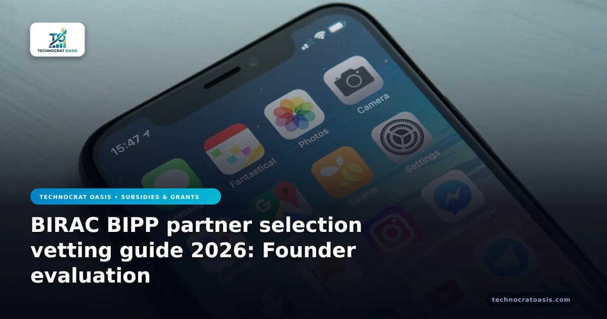 BIRAC BIPP partner selection vetting guide 2026: Founder evaluation