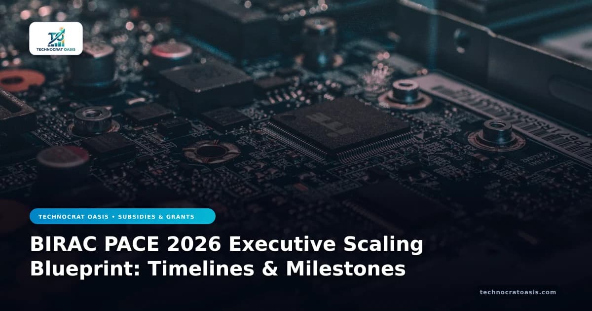 BIRAC PACE 2026 Executive Scaling Blueprint: Timelines & Milestones
