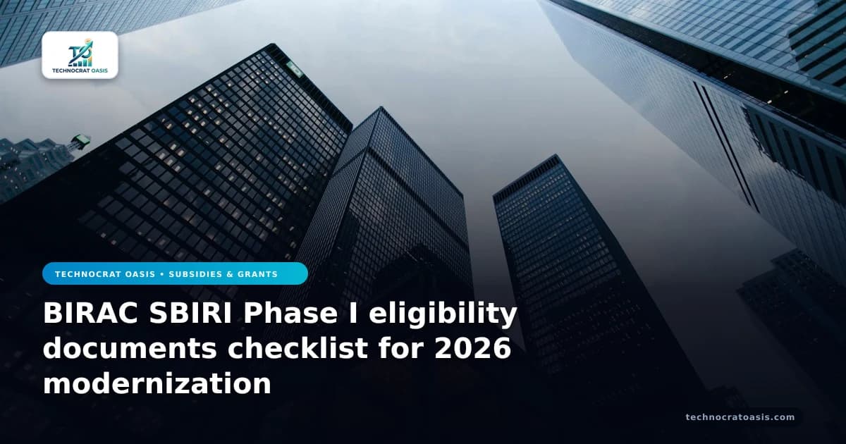 BIRAC SBIRI Phase I eligibility documents checklist for 2026 modernization