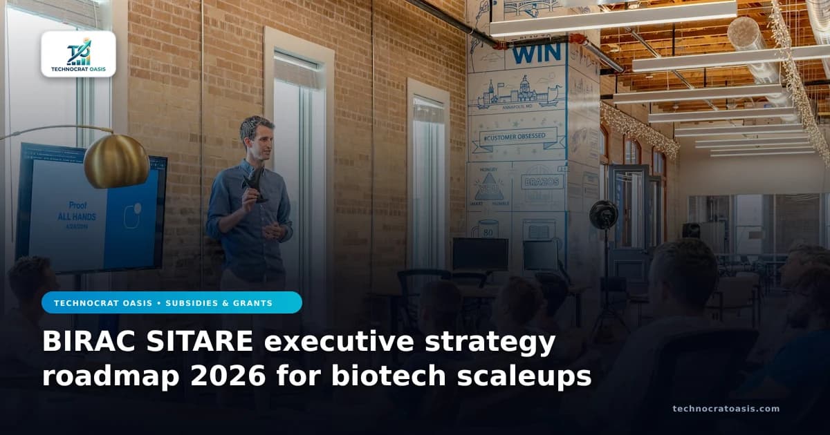 BIRAC SITARE executive strategy roadmap 2026 for biotech scaleups