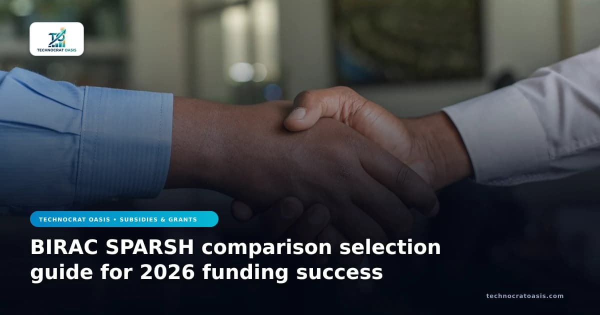 BIRAC SPARSH comparison selection guide for 2026 funding success