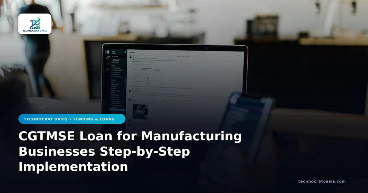 CGTMSE Loan for Manufacturing Businesses Step-by-Step Implementation