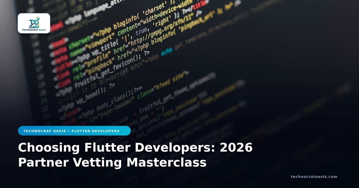 Choosing Flutter Developers: 2026 Partner Vetting Masterclass