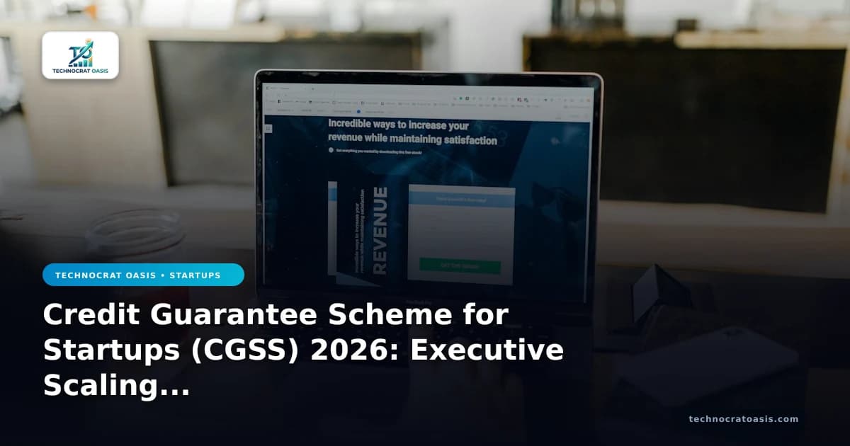 Credit Guarantee Scheme for Startups (CGSS) 2026: Executive Scaling Blueprint