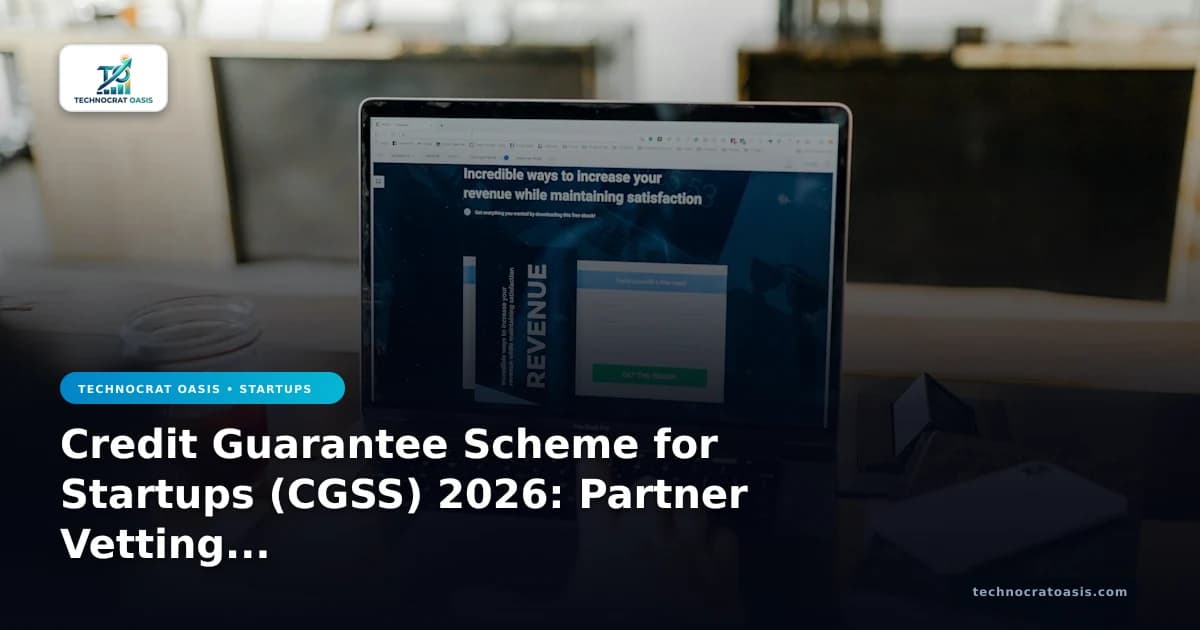 Credit Guarantee Scheme for Startups (CGSS) 2026: Partner Vetting Mastery