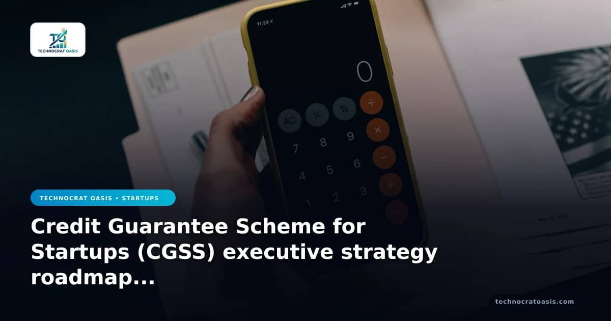 Credit Guarantee Scheme for Startups (CGSS) executive strategy roadmap 2026