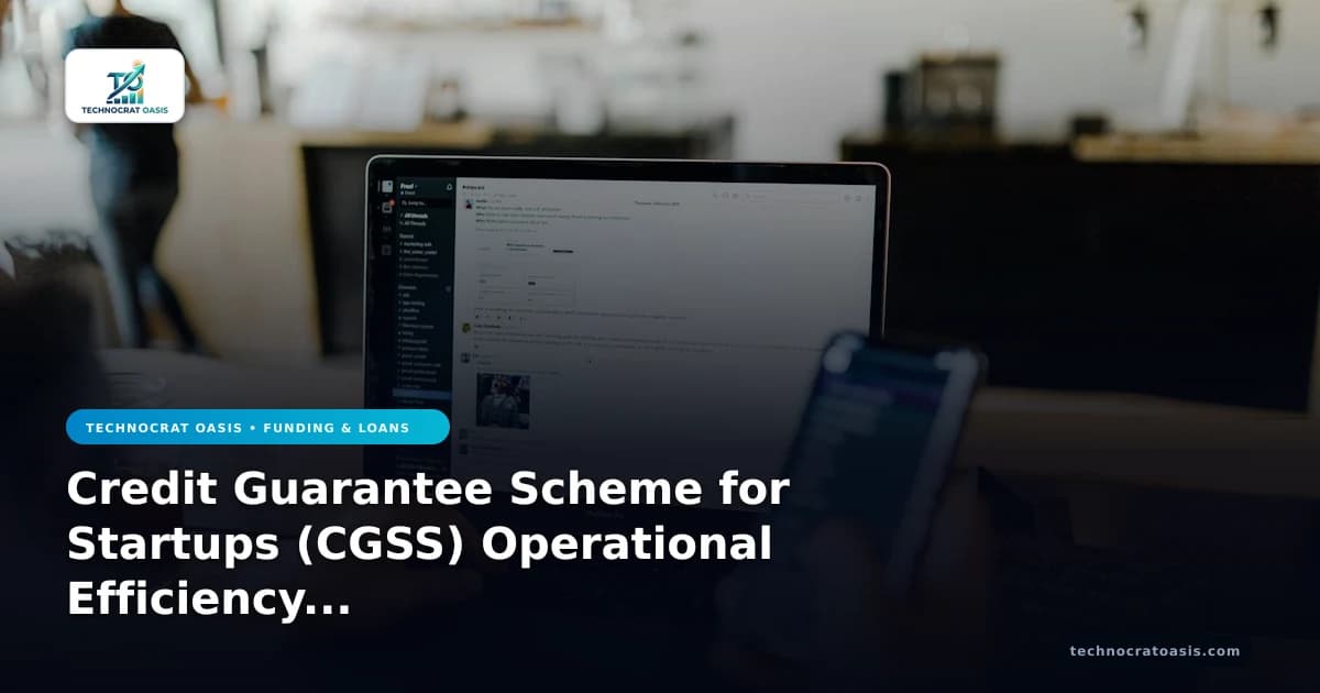 Credit Guarantee Scheme for Startups (CGSS) Operational Efficiency 2026