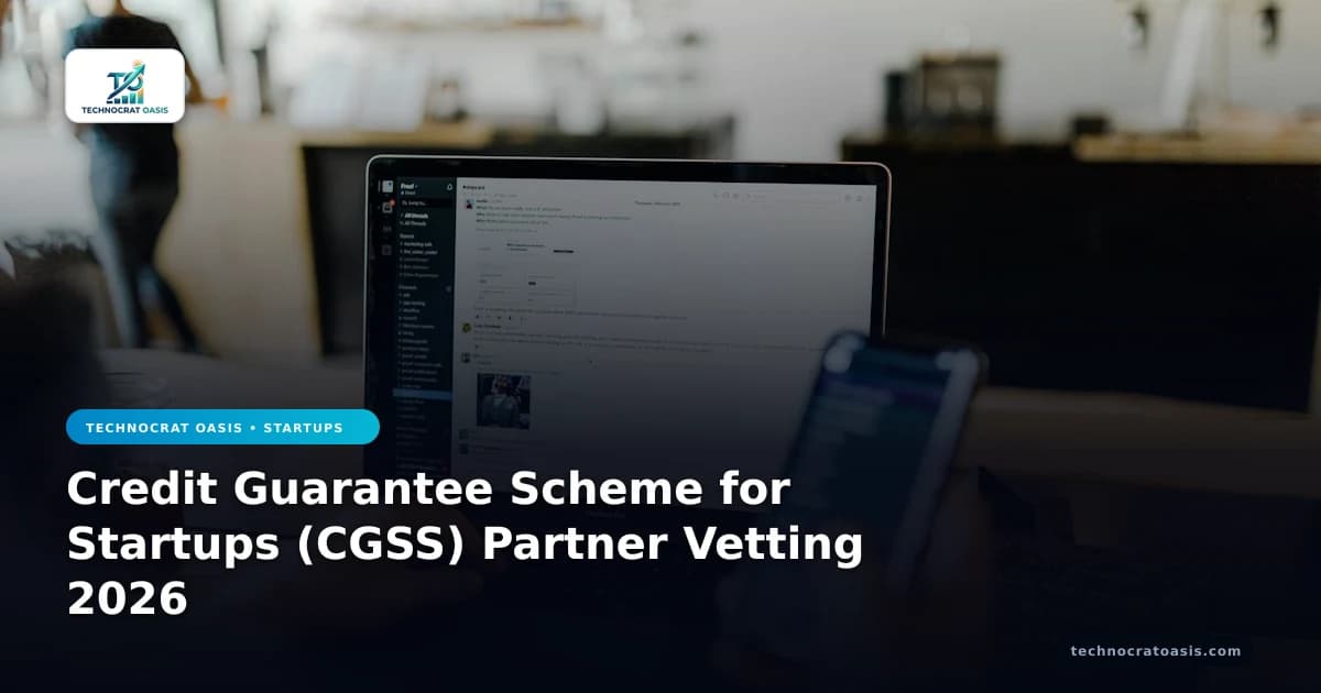 Credit Guarantee Scheme for Startups (CGSS) Partner Vetting 2026