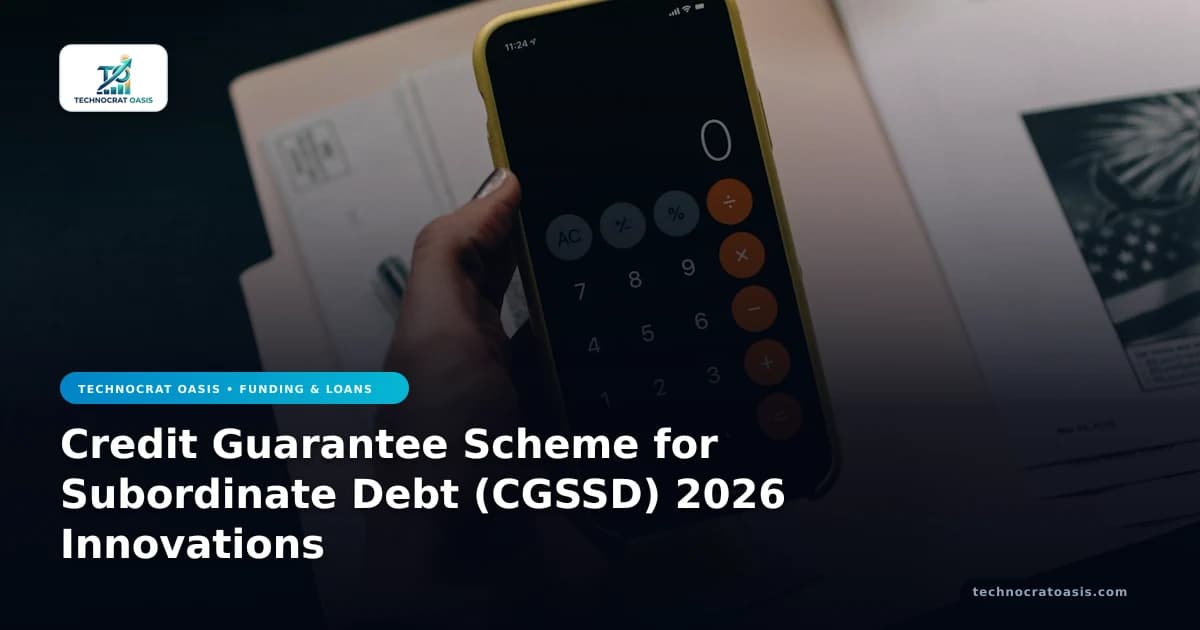 Credit Guarantee Scheme for Subordinate Debt (CGSSD) 2026 Innovations