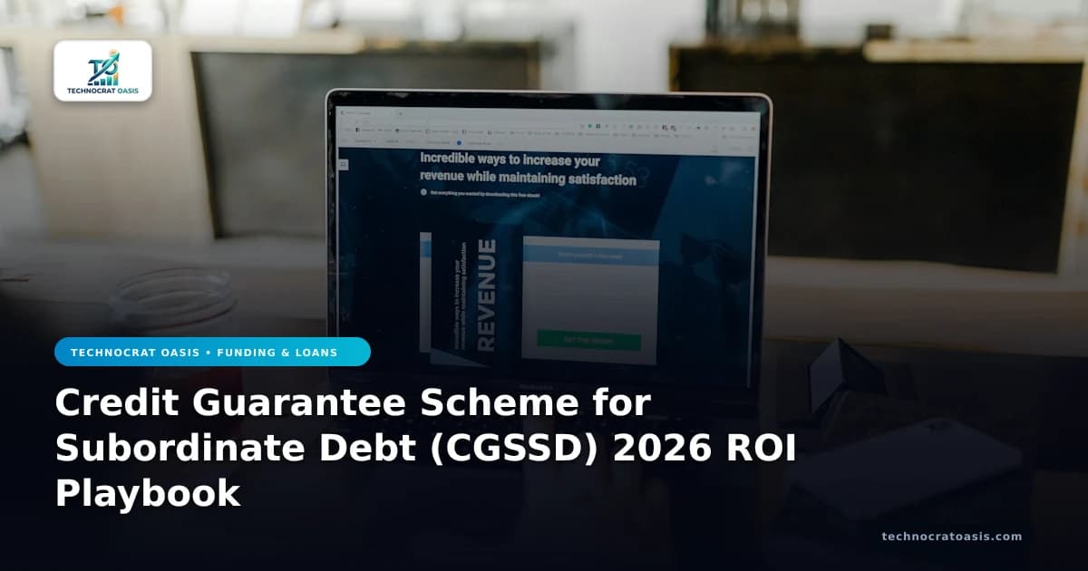 Credit Guarantee Scheme for Subordinate Debt (CGSSD) 2026 ROI Playbook