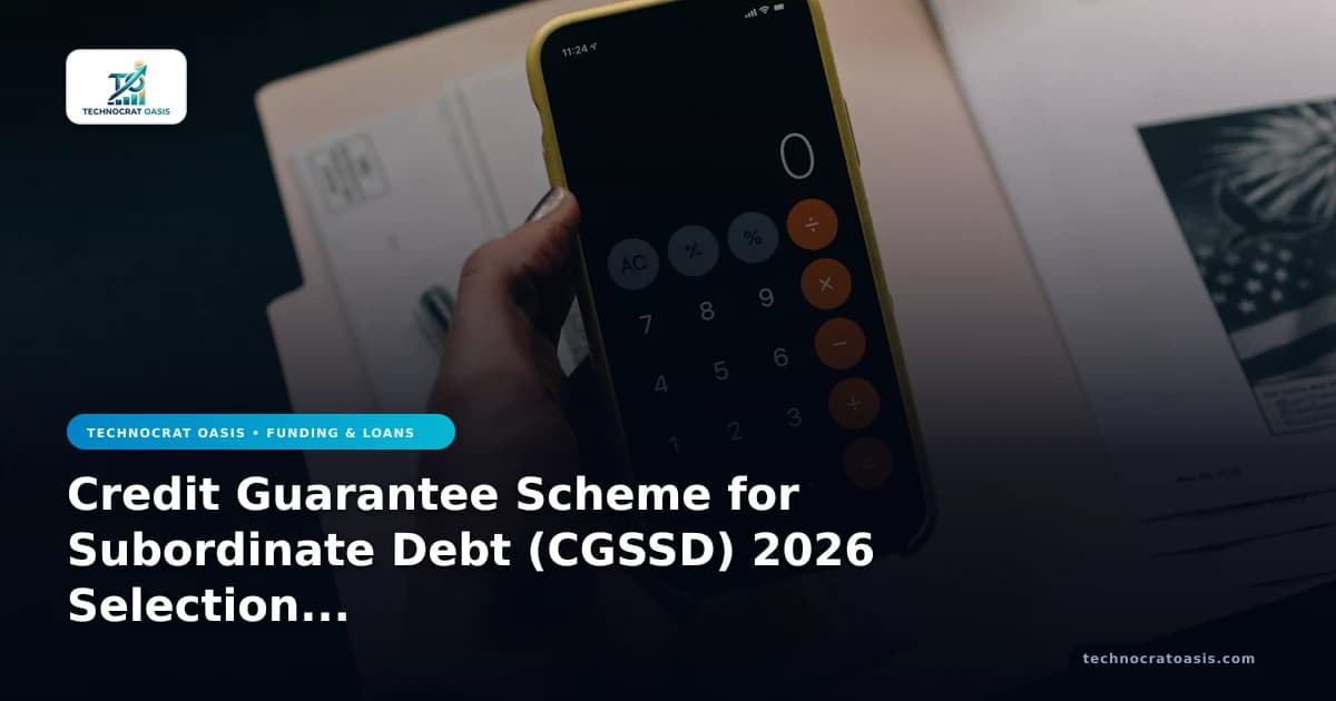 Credit Guarantee Scheme for Subordinate Debt (CGSSD) 2026 Selection Guide