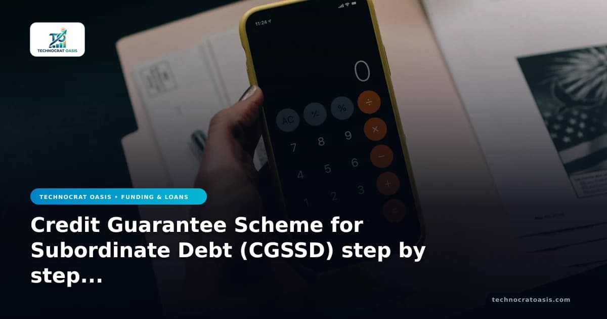 Credit Guarantee Scheme for Subordinate Debt (CGSSD) step by step process 2026