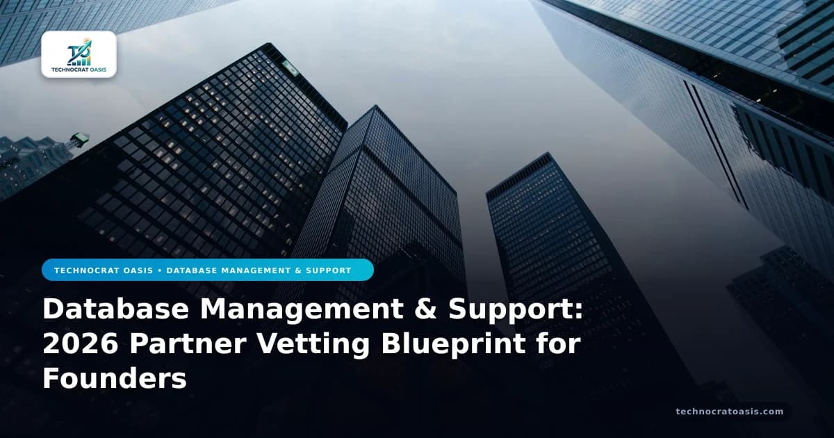 Database Management & Support: 2026 Partner Vetting Blueprint for Founders