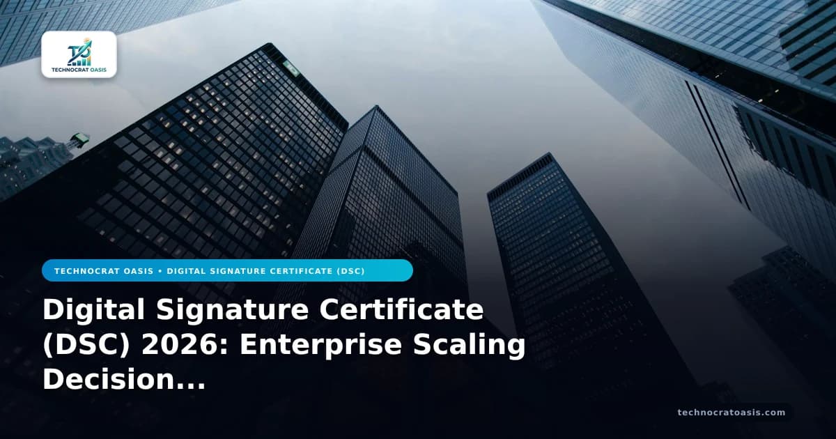Digital Signature Certificate (DSC) 2026: Enterprise Scaling Decision Matrix