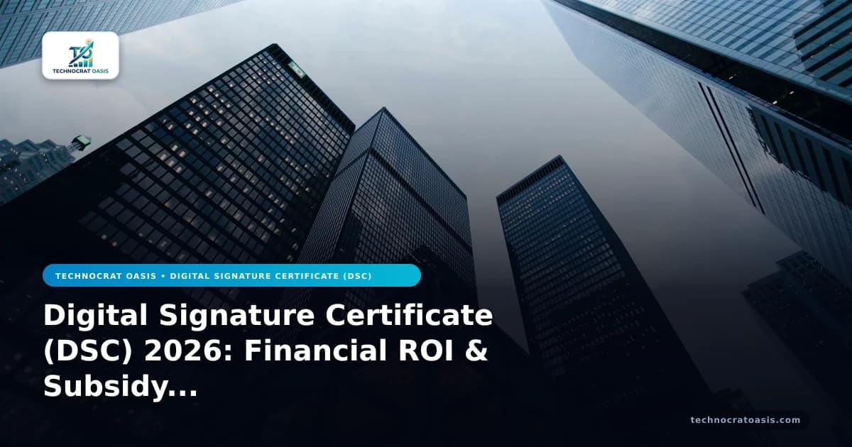 Digital Signature Certificate (DSC) 2026: Financial ROI & Subsidy Optimization for Scaling Enterprises