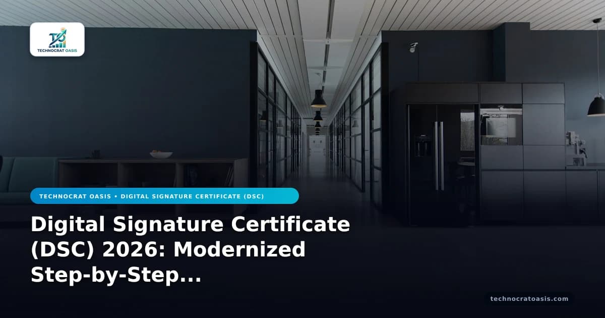 Digital Signature Certificate (DSC) 2026: Modernized Step-by-Step Approval & Automation Roadmap