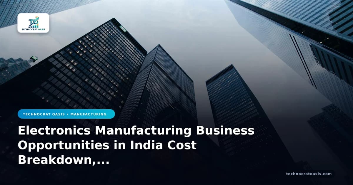 Electronics Manufacturing Business Opportunities in India Cost Breakdown, Financial Benefits