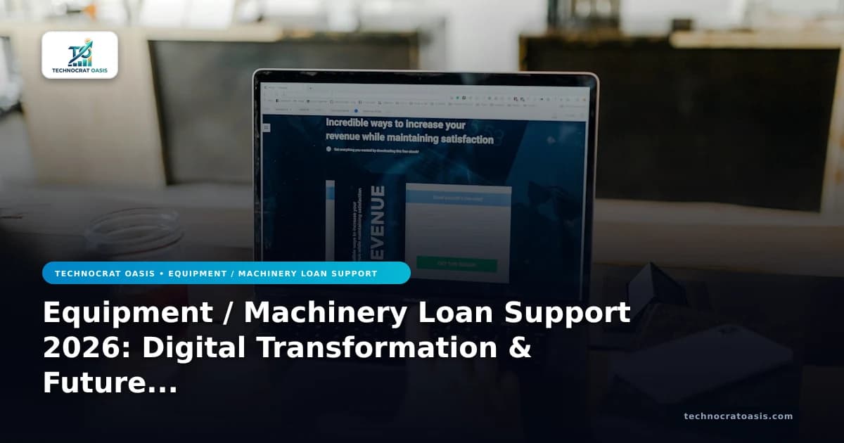 Equipment / Machinery Loan Support 2026: Digital Transformation & Future Growth Strategies