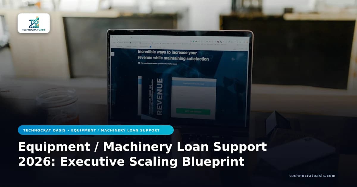 Equipment / Machinery Loan Support 2026: Executive Scaling Blueprint