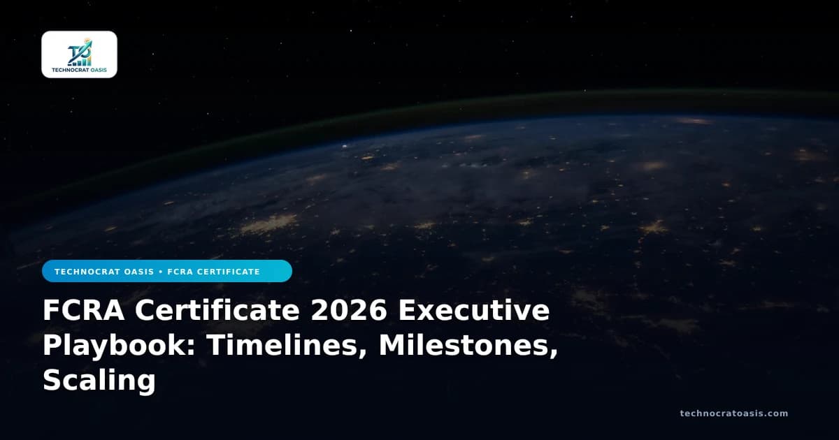 FCRA Certificate 2026 Executive Playbook: Timelines, Milestones, Scaling