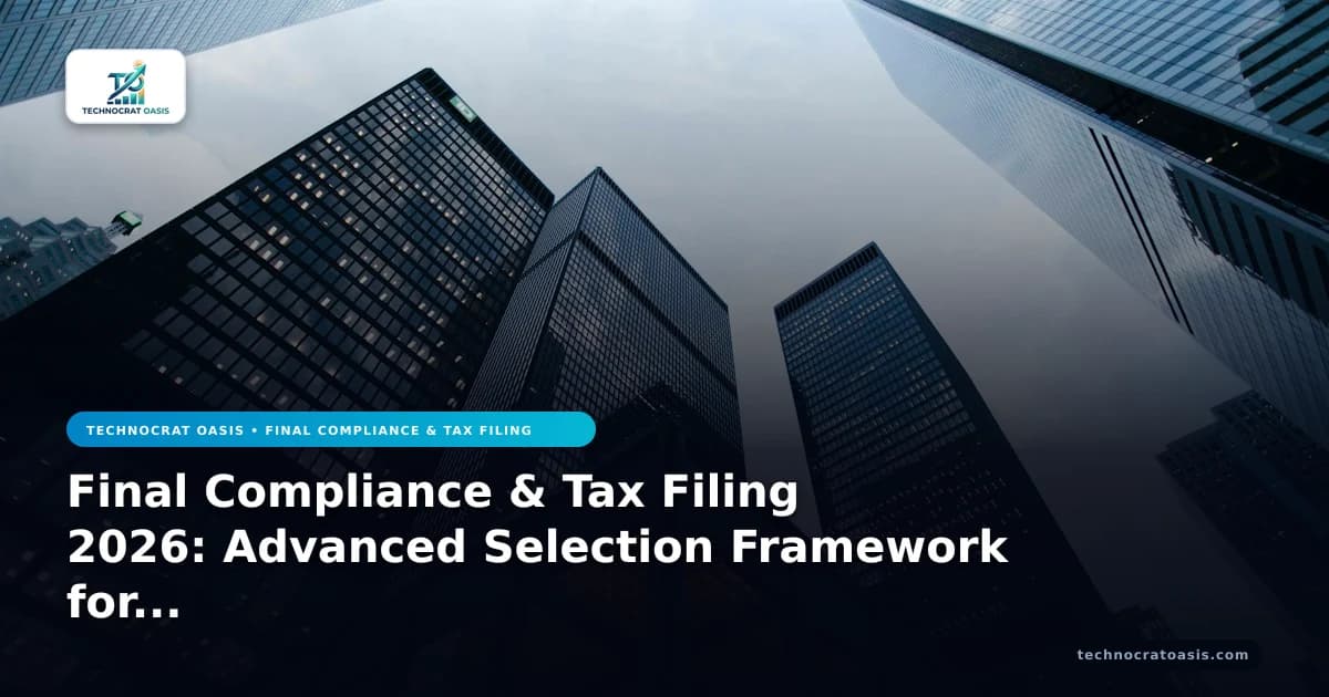 Final Compliance & Tax Filing 2026: Advanced Selection Framework for Optimal Outcomes