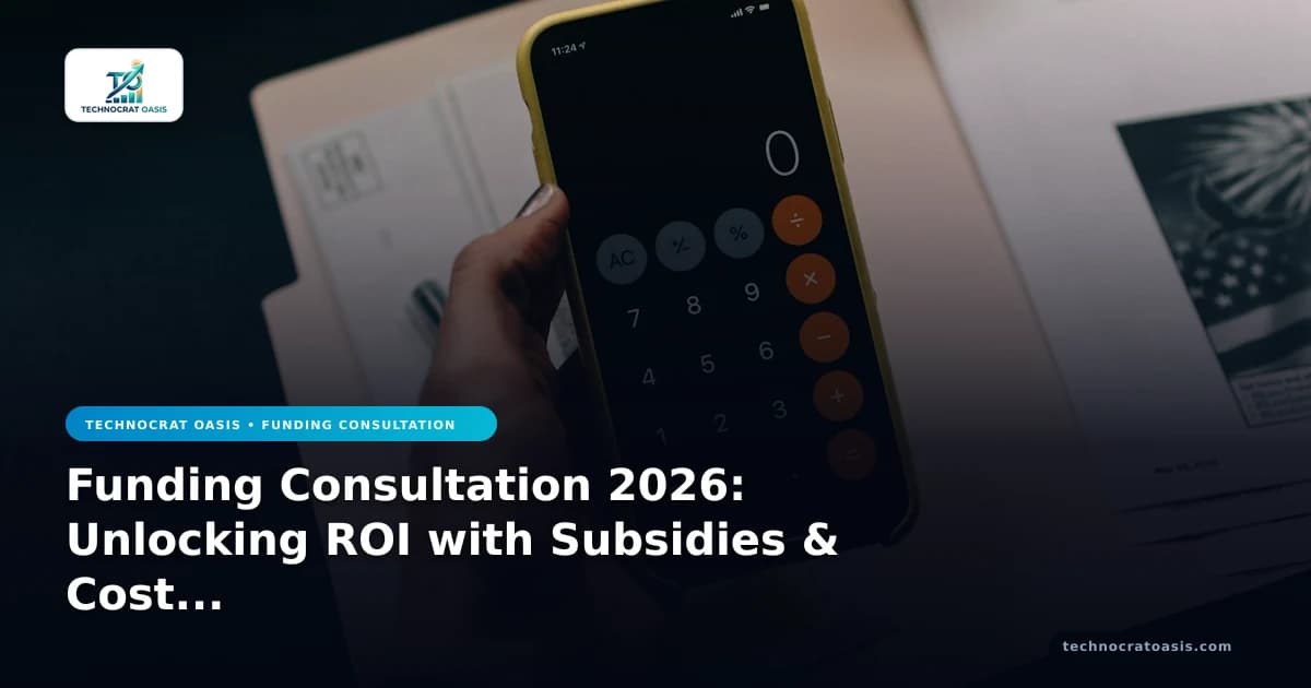 Funding Consultation 2026: Unlocking ROI with Subsidies & Cost Strategies