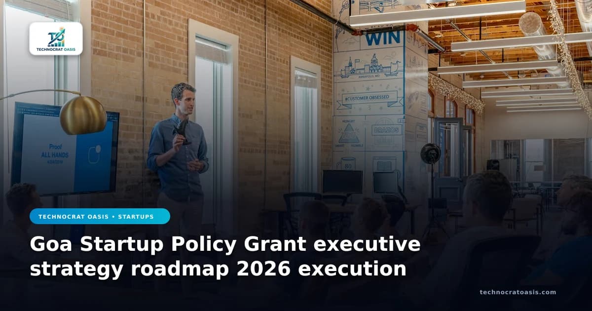 Goa Startup Policy Grant executive strategy roadmap 2026 execution