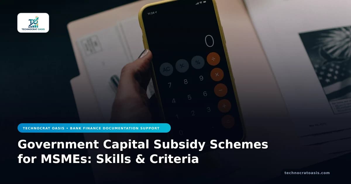 Government Capital Subsidy Schemes for MSMEs: Skills & Criteria