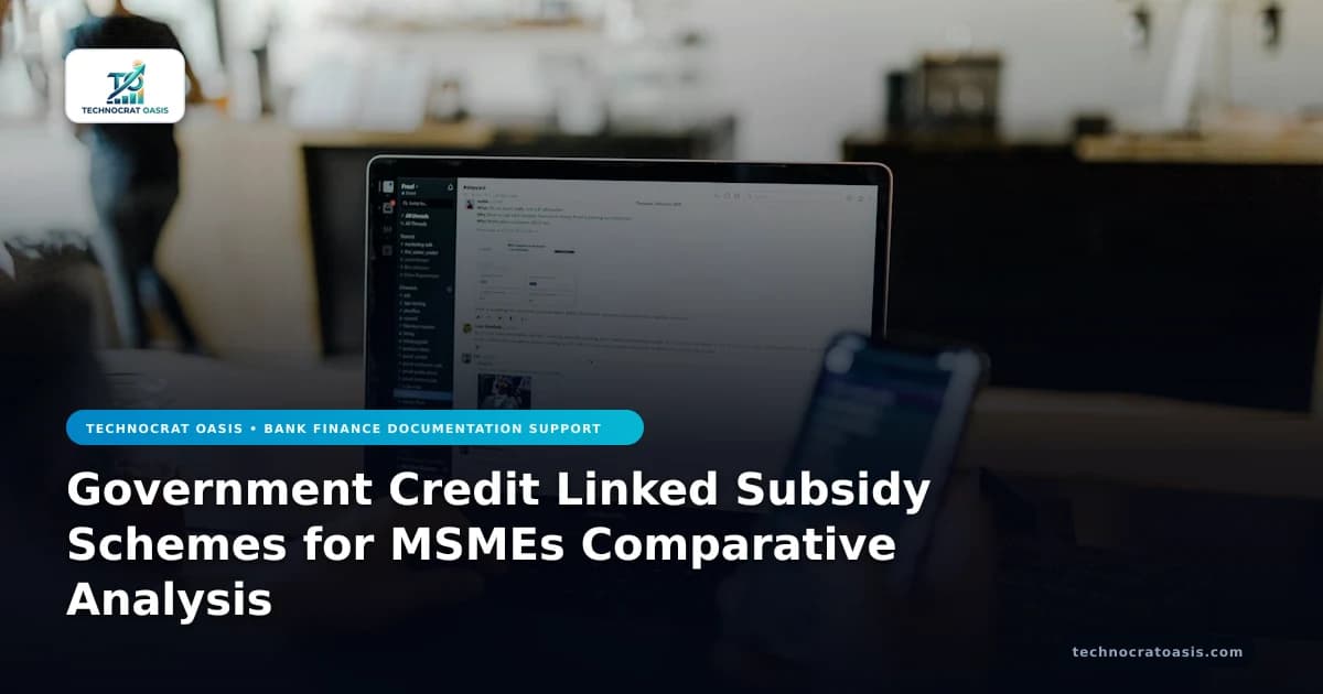 Government Credit Linked Subsidy Schemes for MSMEs Comparative Analysis