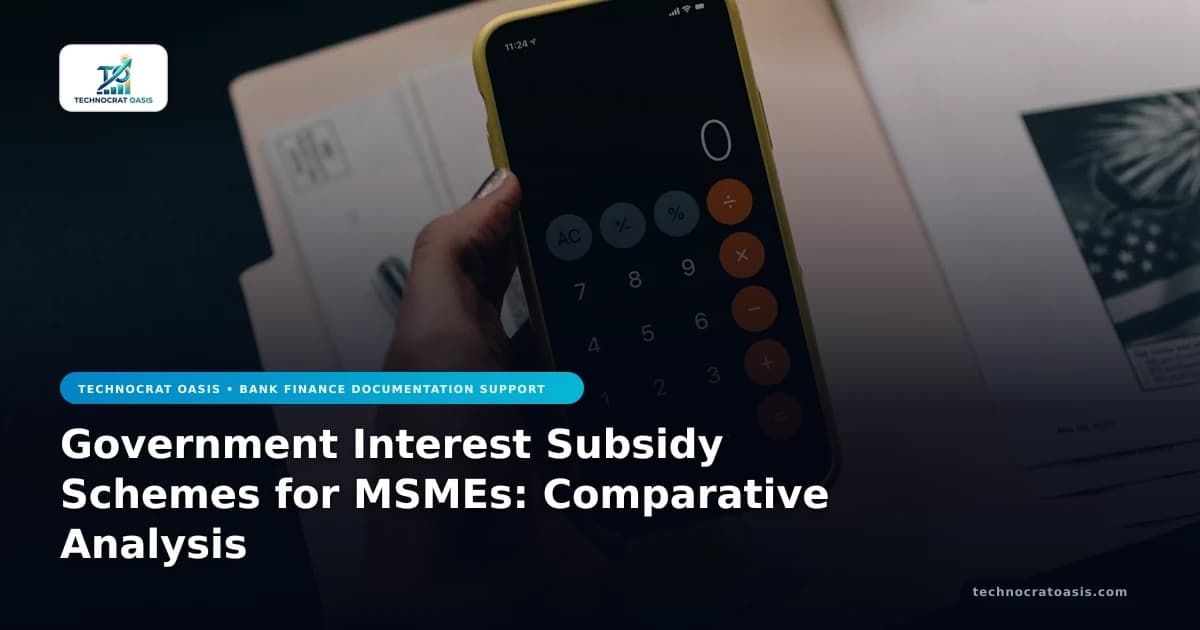 Government Interest Subsidy Schemes for MSMEs: Comparative Analysis
