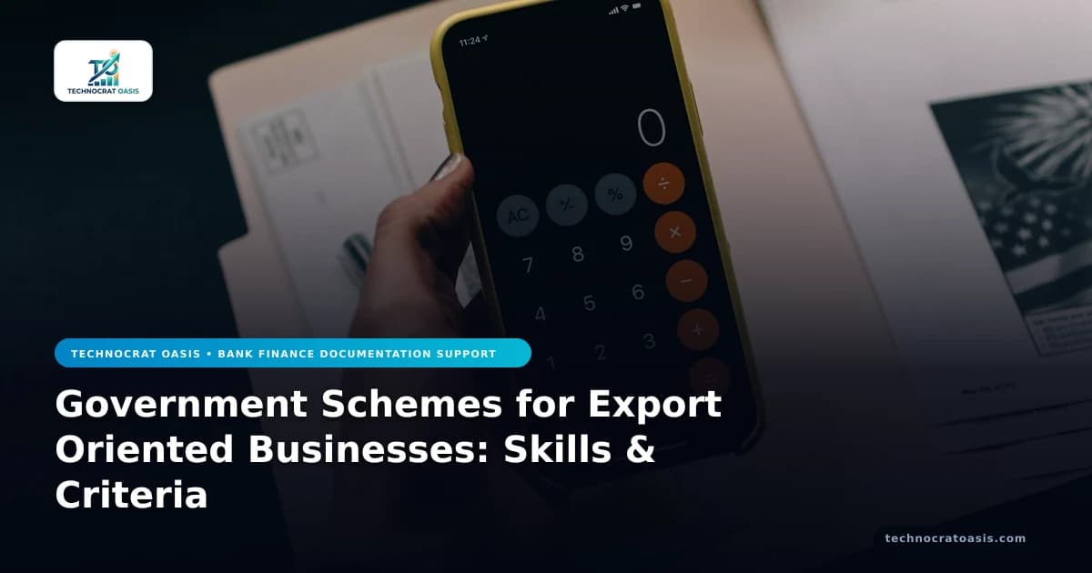 Government Schemes for Export Oriented Businesses: Skills & Criteria