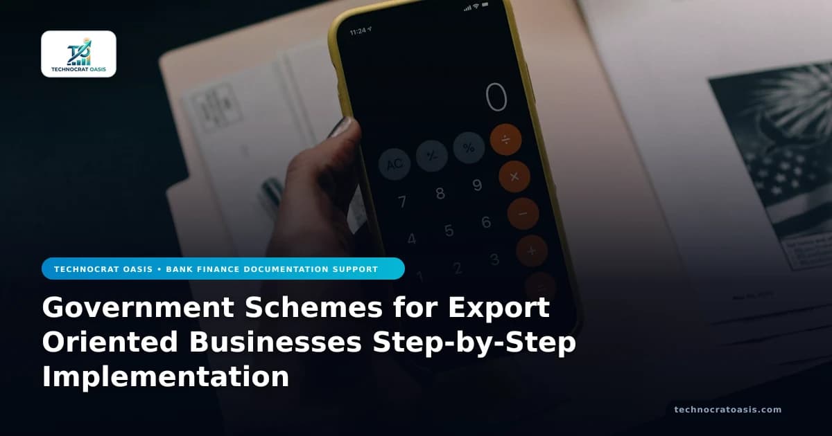 Government Schemes for Export Oriented Businesses Step-by-Step Implementation