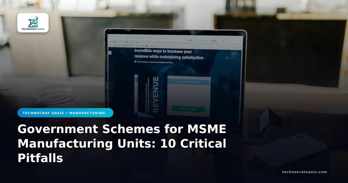 Government Schemes for MSME Manufacturing Units: 10 Critical Pitfalls
