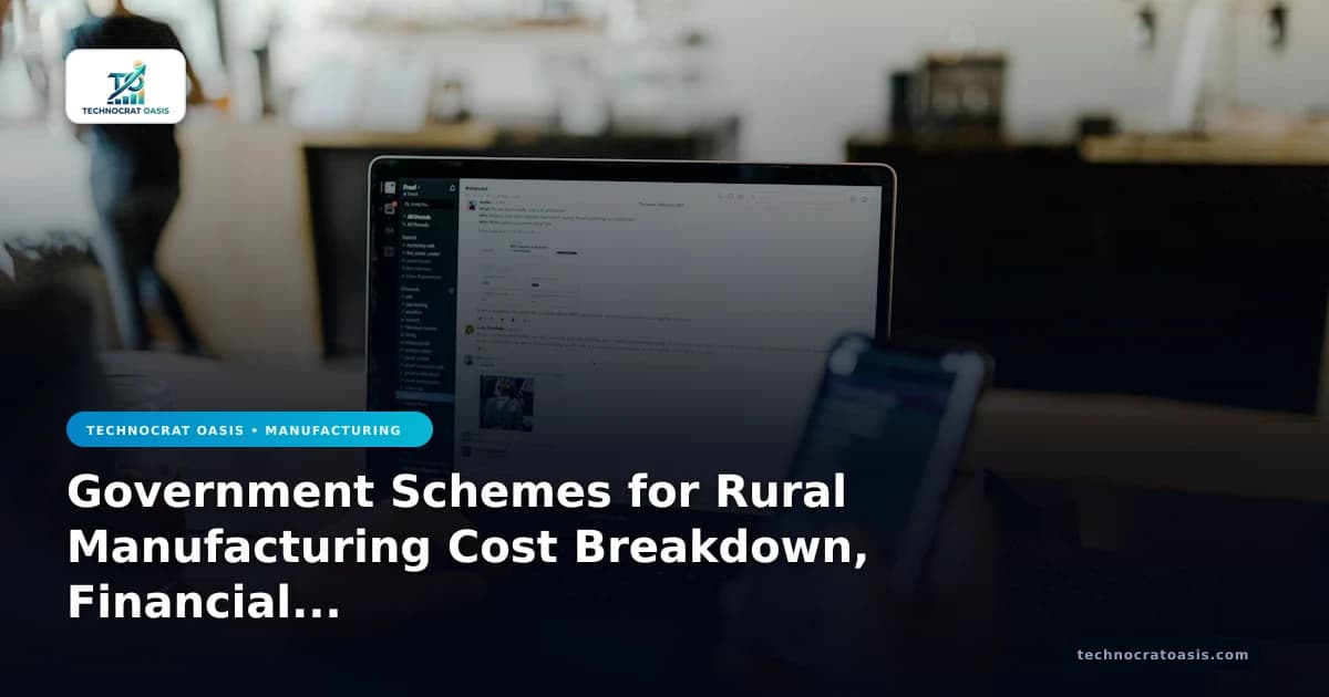 Government Schemes for Rural Manufacturing Cost Breakdown, Financial Benefits